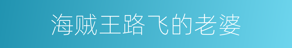 海贼王路飞的老婆的同义词