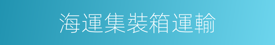 海運集裝箱運輸的同義詞