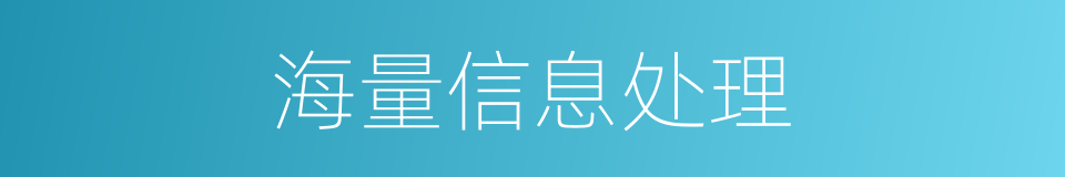 海量信息处理的同义词