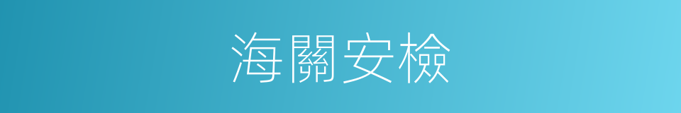 海關安檢的同義詞