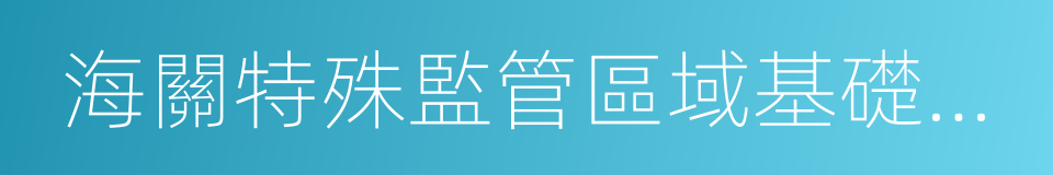 海關特殊監管區域基礎和監管設施驗收標準的同義詞