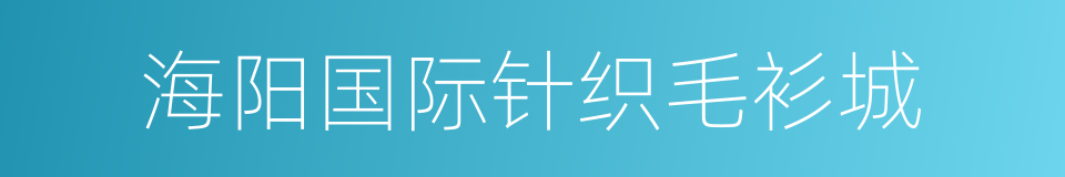 海阳国际针织毛衫城的同义词