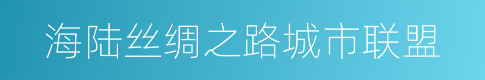 海陆丝绸之路城市联盟的同义词