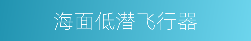 海面低潜飞行器的同义词