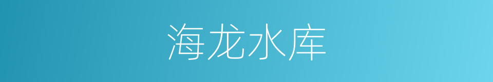 海龙水库的同义词