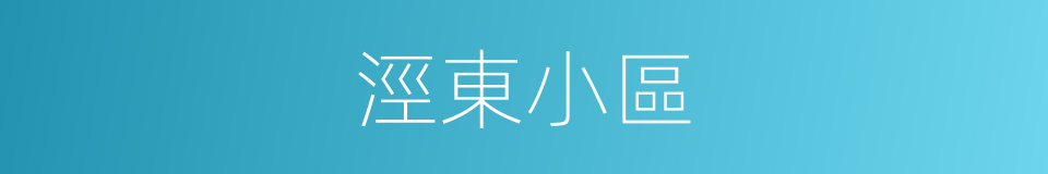 涇東小區的同義詞
