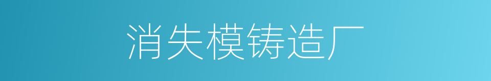 消失模铸造厂的同义词