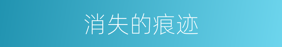 消失的痕迹的同义词