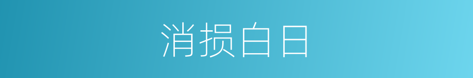 消损白日的意思