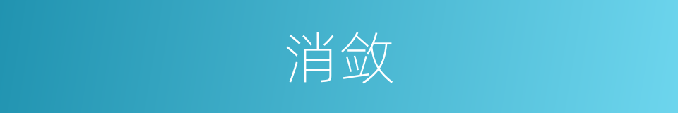消敛的意思