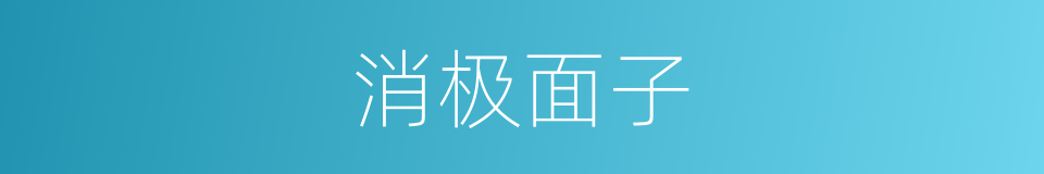 消极面子的同义词