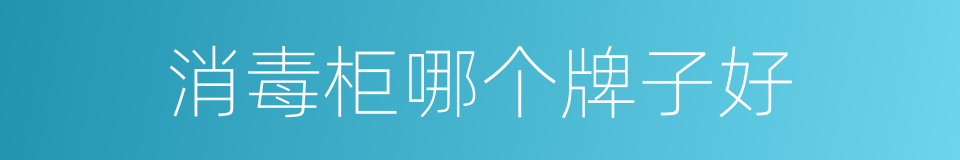 消毒柜哪个牌子好的同义词