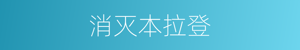 消灭本拉登的同义词