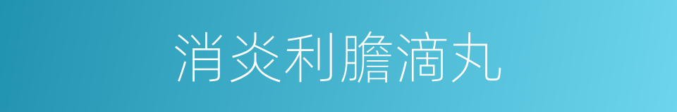 消炎利膽滴丸的同義詞