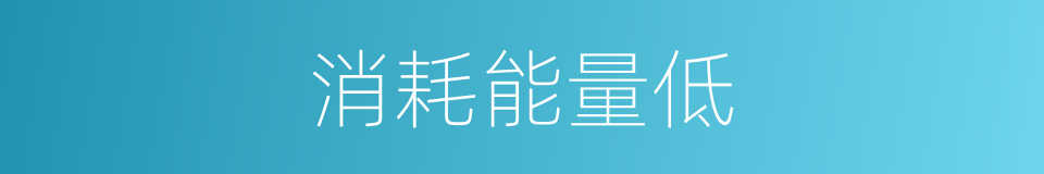 消耗能量低的同义词