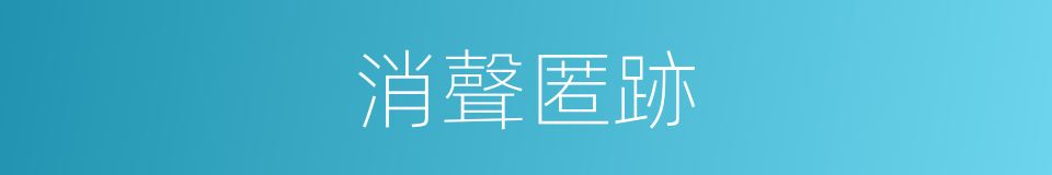 消聲匿跡的意思