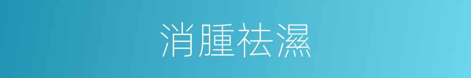 消腫祛濕的同義詞