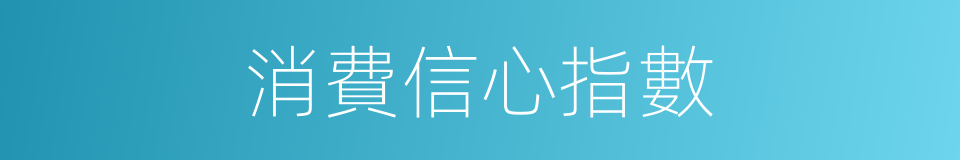 消費信心指數的同義詞