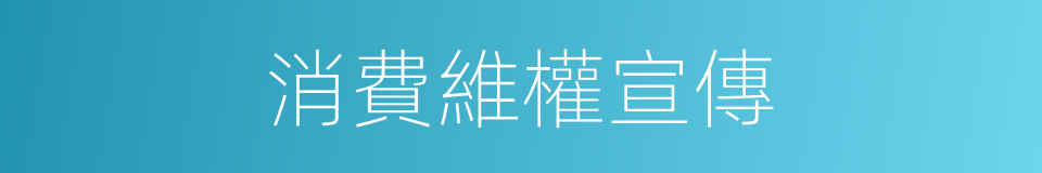 消費維權宣傳的同義詞