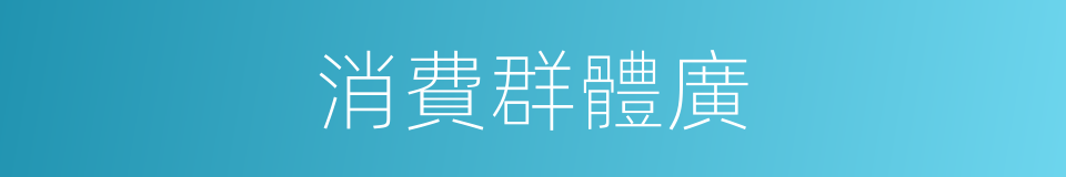消費群體廣的同義詞