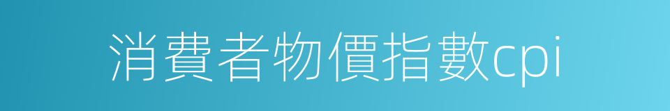 消費者物價指數cpi的同義詞