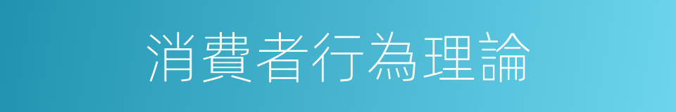 消費者行為理論的同義詞