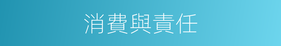 消費與責任的同義詞