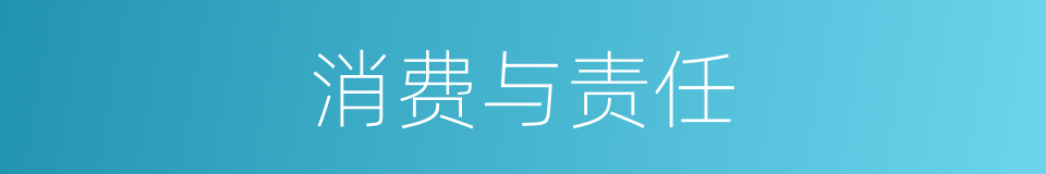 消费与责任的同义词