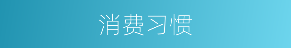 消费习惯的同义词