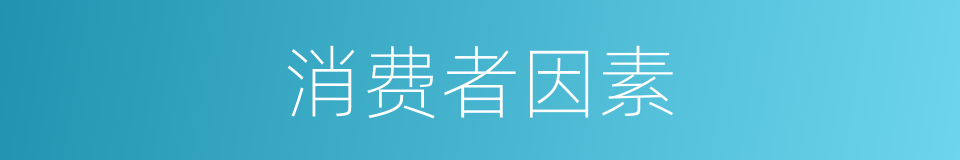 消费者因素的同义词