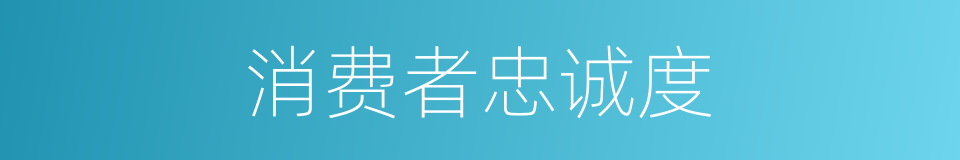 消费者忠诚度的同义词