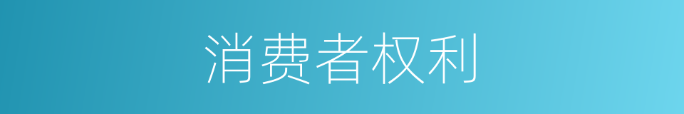 消费者权利的同义词