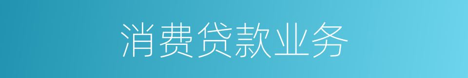 消费贷款业务的同义词