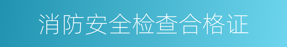 消防安全检查合格证的同义词