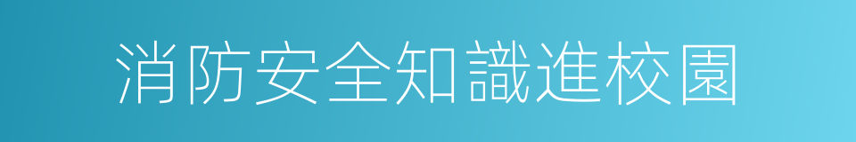 消防安全知識進校園的同義詞