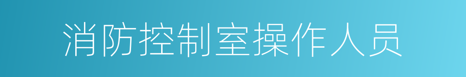 消防控制室操作人员的同义词