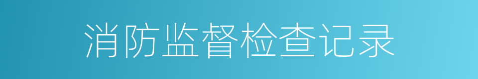 消防监督检查记录的同义词