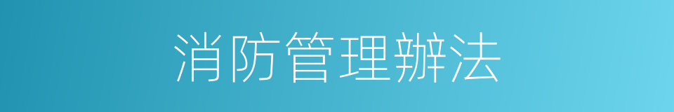 消防管理辦法的同義詞