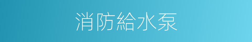 消防給水泵的同義詞