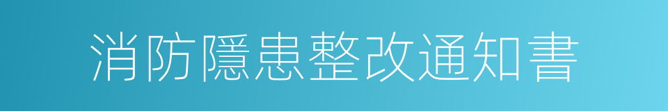 消防隱患整改通知書的同義詞