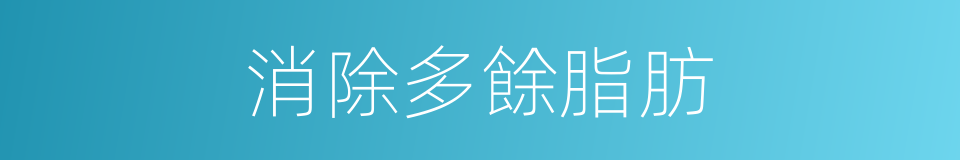 消除多餘脂肪的同義詞