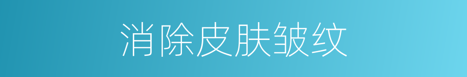 消除皮肤皱纹的同义词