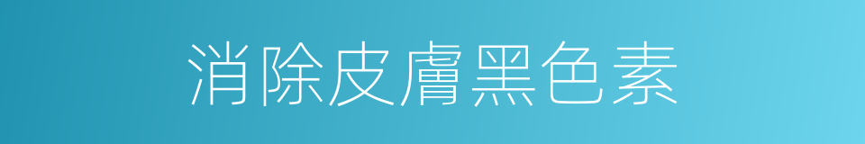 消除皮膚黑色素的同義詞