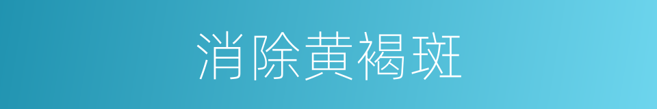 消除黄褐斑的同义词