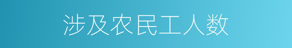 涉及农民工人数的同义词