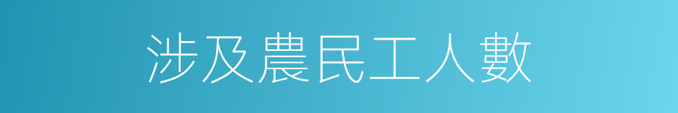 涉及農民工人數的同義詞