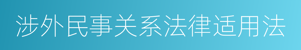 涉外民事关系法律适用法的同义词