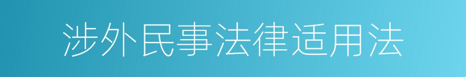 涉外民事法律适用法的同义词