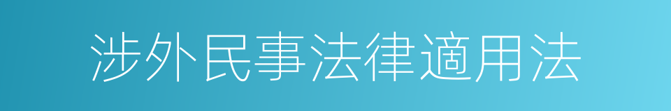 涉外民事法律適用法的同義詞