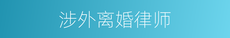 涉外离婚律师的同义词